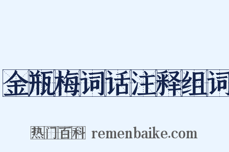 金瓶梅词话注释组词是什么意思的图片